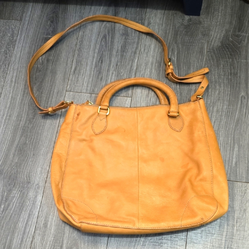 J. Crew Tan Leather Shoulder Bag